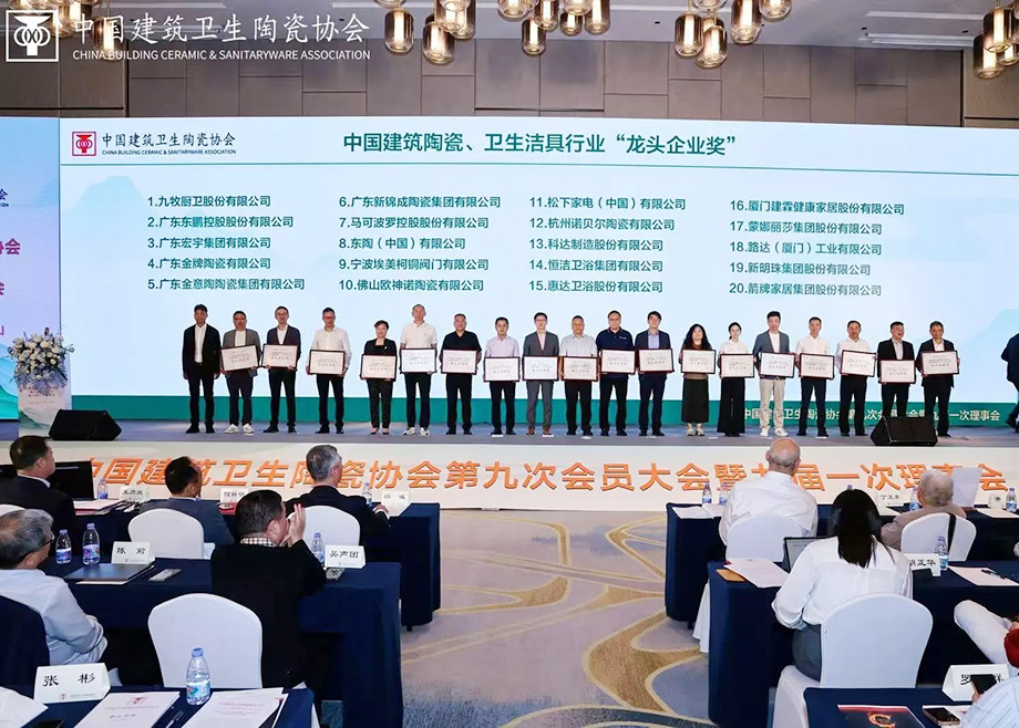 爱游戏ayx官方网页荣获中国建筑卫生陶瓷协会“龙头企业奖”殊荣